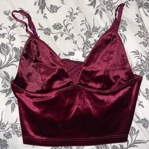 Garage burgundy velvet top
